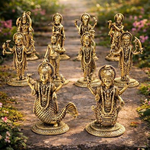 Brass Showpiece Das Avatar Statue - 2.2*1.5*3.6 Inch (BS1909 D)