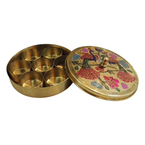 Brass Decorative Spice, Masala Box (Z585 N)