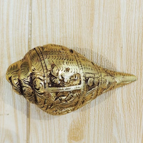 Brass Showpiece Shankh God Idol Statue - 5*2.5*2 Inch (BS1863 C)