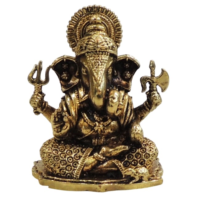 Brass Showpiece Ganesh Ji God Idol Statue - 1.5*1.2*2 Inch (BS1851 K)