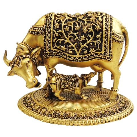 Brass Showpiece Cow God Idol Statue - 4.5*3.2*3.5 Inch (BS1727 C)