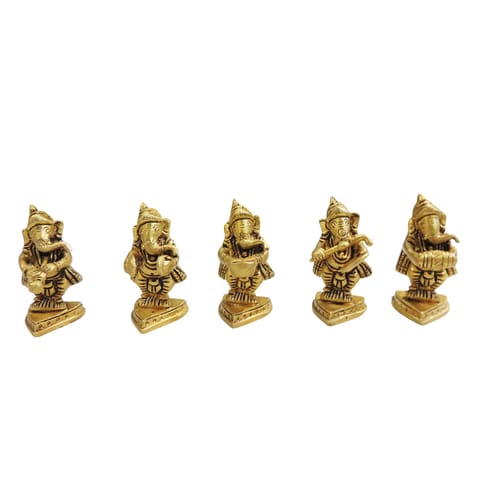 Brass Showpiece Ganesh Musical Set God Idol Statue (BS1649 C)