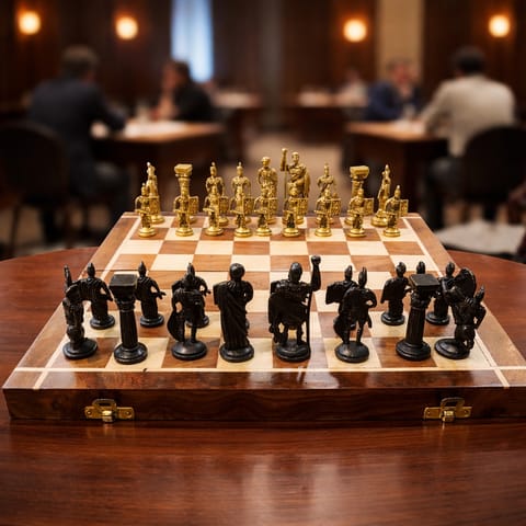 Brass Showpiece Chess Board - 14*14*1 Inch (BS363 W)