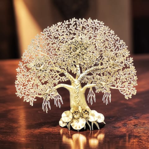 Brass Showpiece Wall Hanging, Kalpavriksh Tree Statue - 52*6*48 Inch (BS1569 X)