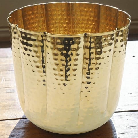 Brass Home Decor Hammered Planter - 10*10*9 Inch (F788 E)
