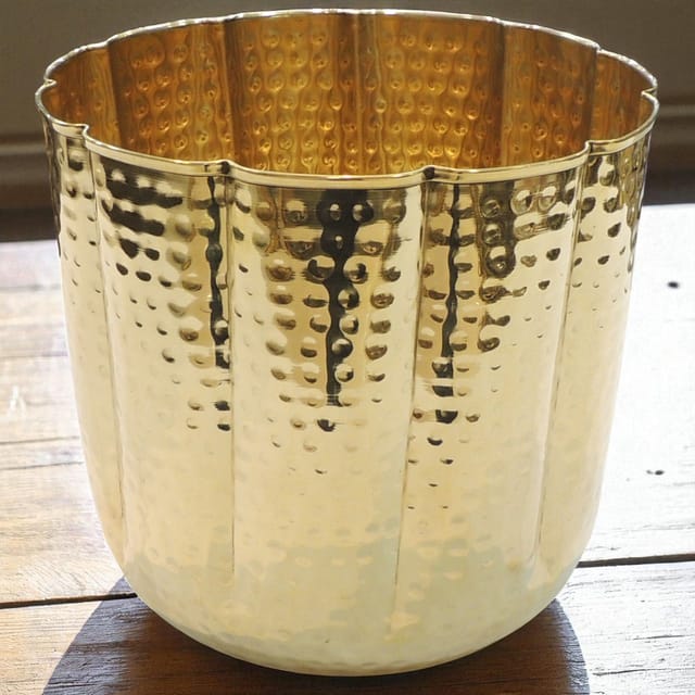 Brass Home Decor Hammered Planter - 10*10*9 Inch (F788 E)