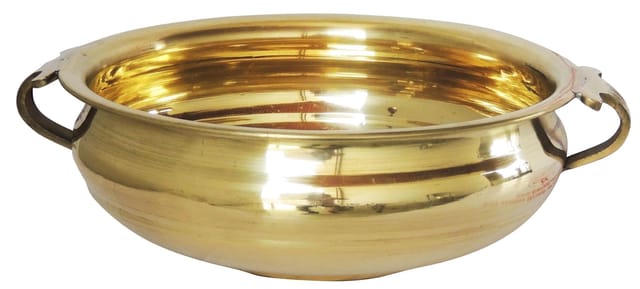 Brass Urli Diameter 10 Inch (F594 D) - 10.2*10.2*3.5 inch (F594 D)