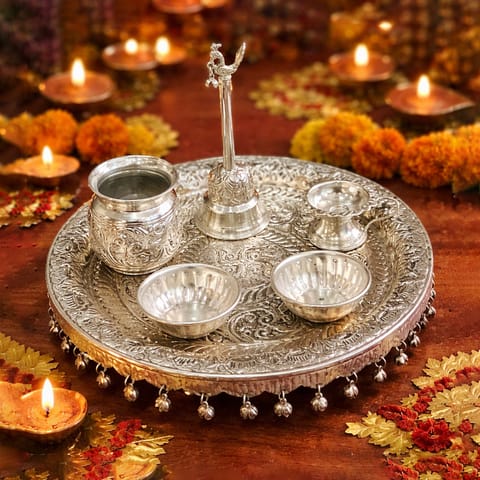 Brass Thali - 10.5*10.5*1.5 Inch (Z609 C)