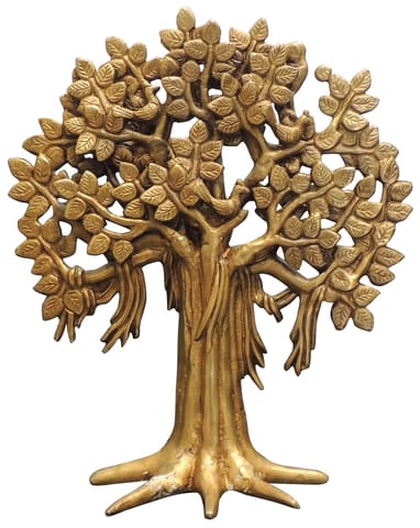 Brass Table Decor Showpiece Kalpavriksha, devvrksh Tree - 9*4*9.5 Inch (BS1427 E)