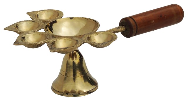 Lakdhi Panch Arti No. 4 - 9.5*5.6*2.9 inch (F649 E)