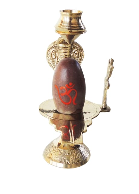 Brass Nav Dev Shiv Ling No. 3 - 3.7*2.5*5.3 inch (Z464 D)