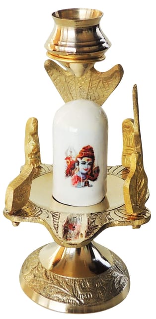 Brass Shivparivaar White stone no. 2 - 3*2.4*4.7 inch (Z463 C)