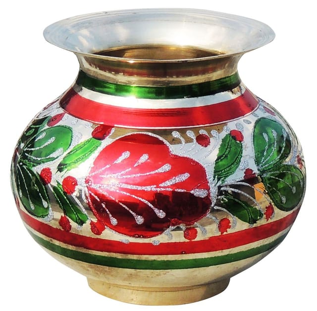 Brass Matki Colour No. 4, 350 ML  - 4.2*4.2*3.5 inch (Z152 B)