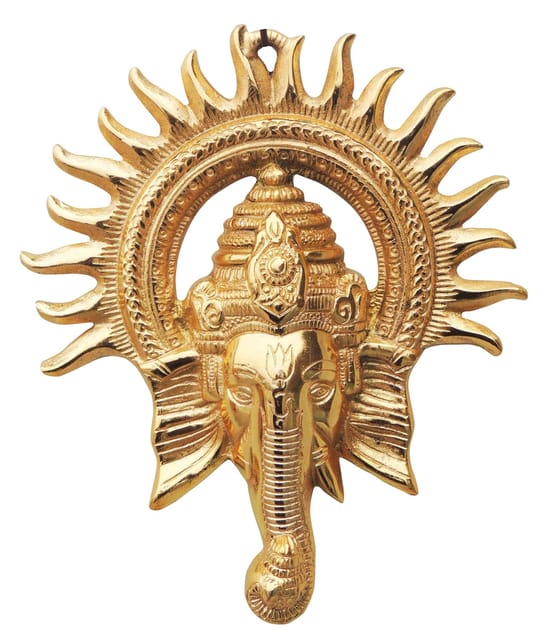 Showpiece Ganesh Circle Wall Hanging Gold - 8.4*1.2*9.8 inch (AS243 G)