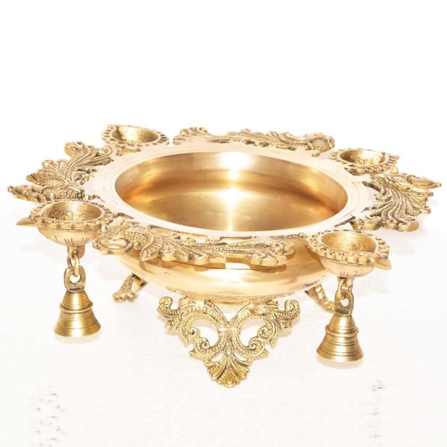 Brass Decorative Urli With Deepak - 13.5*13.5*5 inch (BS1150 A)