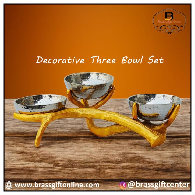 Decorative Three Bowl With Base - 12*9*3.8 inch (A3191/12)