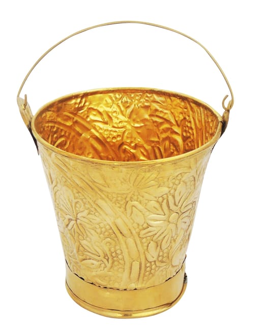 Brass Bucket Miniature for Children Playing - 4*4*4.5 inch (Z251 A)
