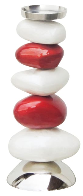 Aluminium Stone Design Candle Stand - 6*5.8*14 inch (A1996 A/15)