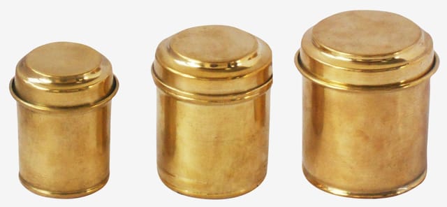Brass Box Miniature Toy For Children Playing 3 PCs Set - 2.2*2.2*3 inch (Z358 C)