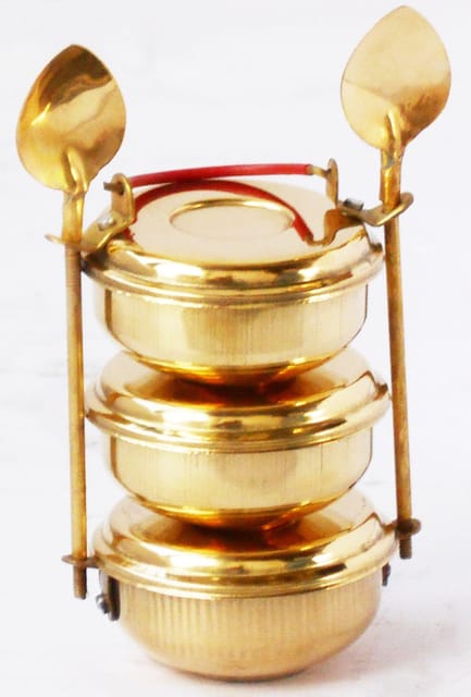 Brass Lunch Box Small Miniature Toy For Children Playing - 3*3*5.5 inch (Z335 D)