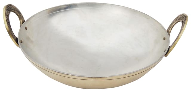 Brass Kadai With Kalai Work 2.5 Liter  - 10.5*10.5*5 inch (Z173 D)