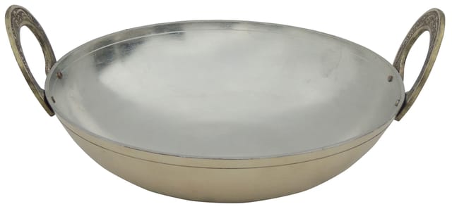 Brass Kadai With Kalai Work 1.75 Liter - 9.8*9.8*4.7 inch (Z173 C)
