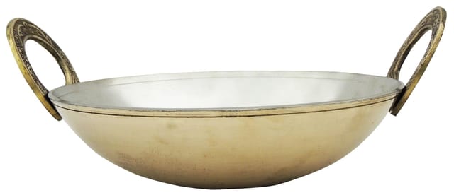 Brass Kadai With Kalai Work 1 Liter - 9*9*4.5 inch (Z173 B)