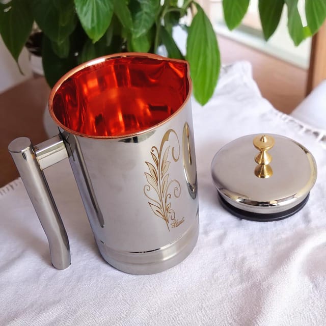 Pure Copper Steel Jug 1.4 Liter - 7*4.5*10 inch (BC123 C)