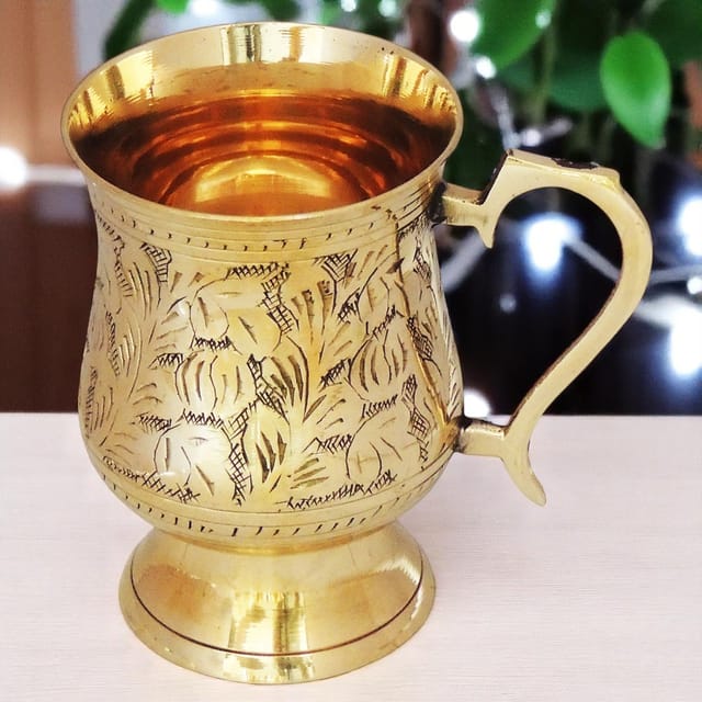 Brass Beer Mug Glass 300 Ml - 5*3.5*4.5 inch (Z266 C)