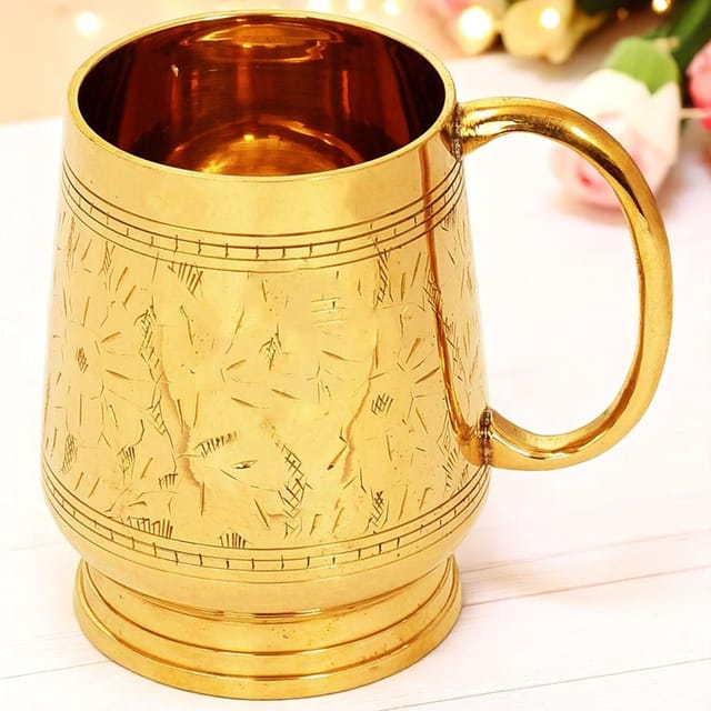 Brass Beer Mug Glass 400 Ml - 4*3*4.2 inch (Z267 C)