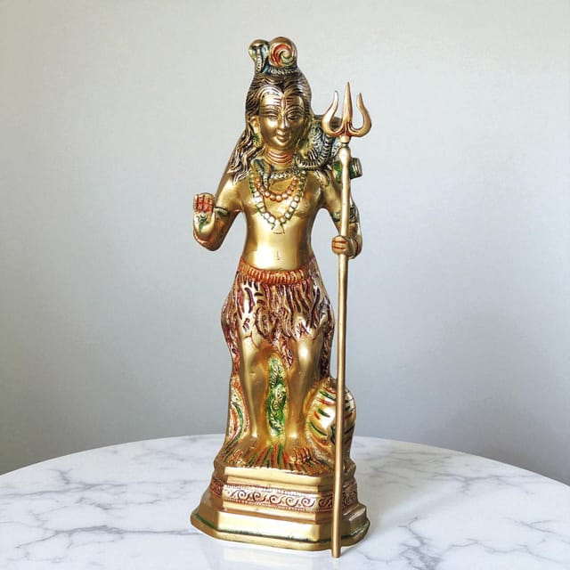 Brass Showpiece Shiv Ji Idol Statue  - 4.2*3.2*12.4 inch (BS1066 S)