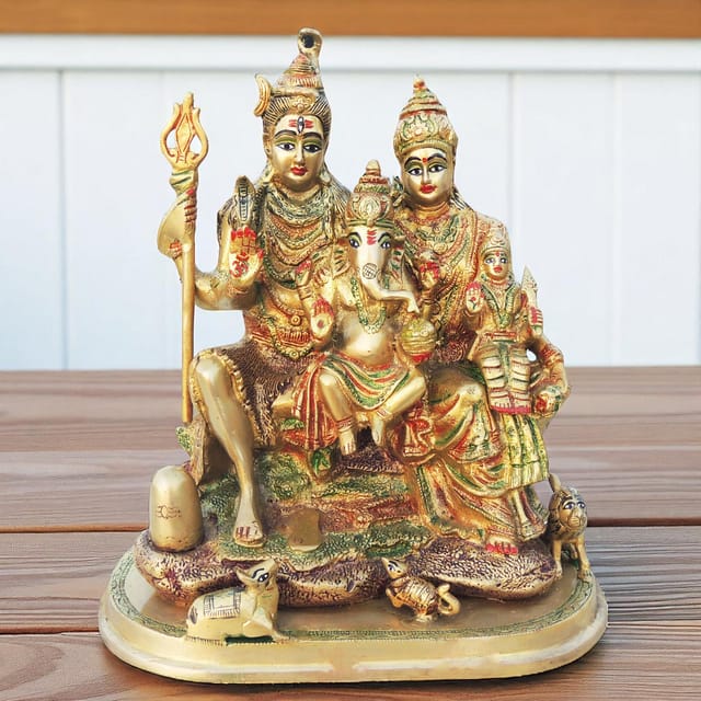 Brass Showpiece Shiv Parivaar Idol Statue  - 10.8*6*13 inch (BS419)