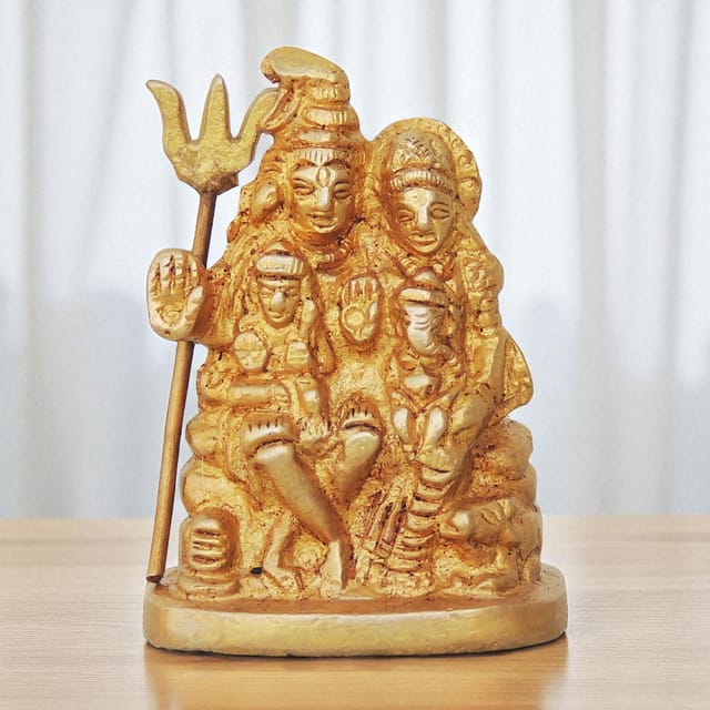 Brass Showpiece Shiv Parivar Idol Statue  - 2.5*1.5*3.5 inch (BS760 B)