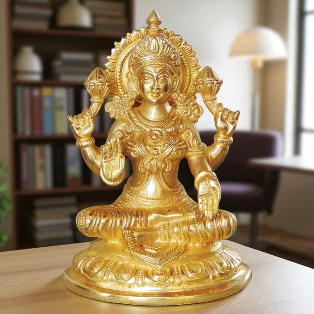 Brass Showpiece Laxmi Ji God Idol Statue - 5.5*4*7 inch (BS1025 L)