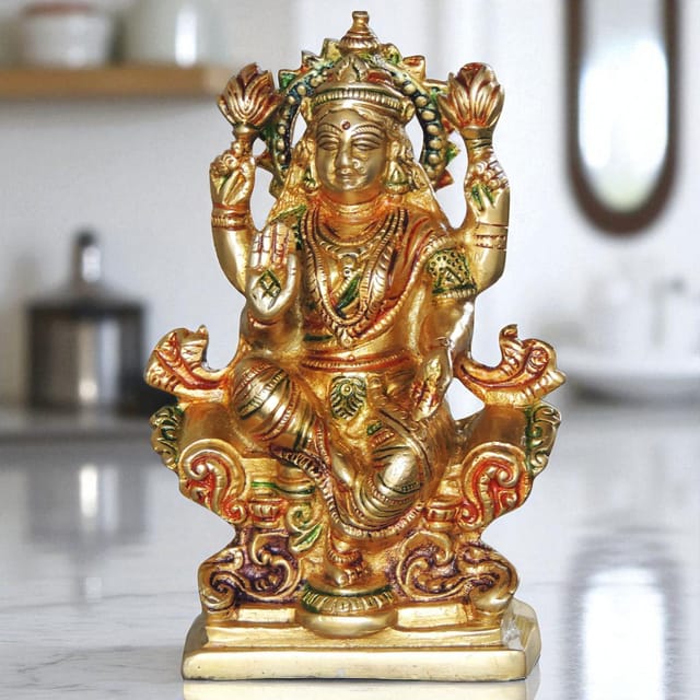 Brass Showpiece Laxmi Ji God Idol Statue - 3.5*2*6.2 inch (BS1064 L)