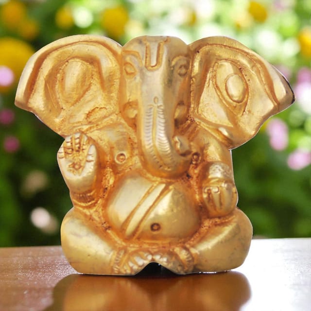 Brass Showpiece Ganesh Ji God Idol Statue - 3*1.5*3 inch (BS257)