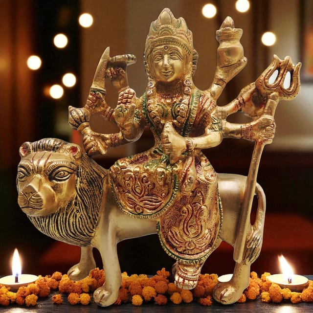 Brass Showpiece Durga Ji God Idol Statue - 5.5*2.5*6 inch (BS491 B)