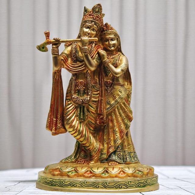 Brass Showpiece Radha Krishna God Idol Statue  - 6.5*4.5*10.5 inch (BS399 D)