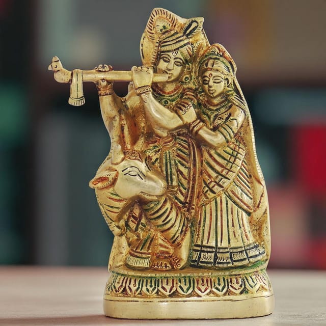 Brass Showpiece Radha Krishna Statue  - 4*1.2*6 Inch (BS1275 C)