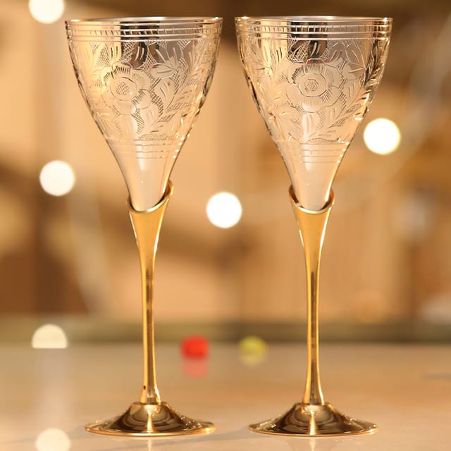 Goblet 2 pcs Pakij With Silver Finish (B078)