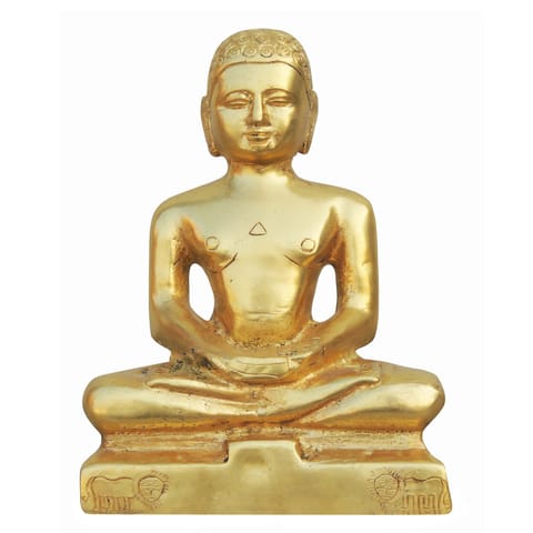 Brass Showpiece Mahaveer Ji Statue - 6.5*2.7*8.2 Inch (BS397 C)