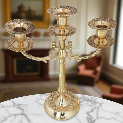 Brass Candle Stand -9.5*4.5*12 Inches (Z285 C)
