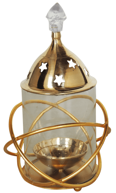 Iron & Brass Ring Udapi Chimney Deepak No. 2 -3.5*3.5*6.5 Inches (Z514 B)