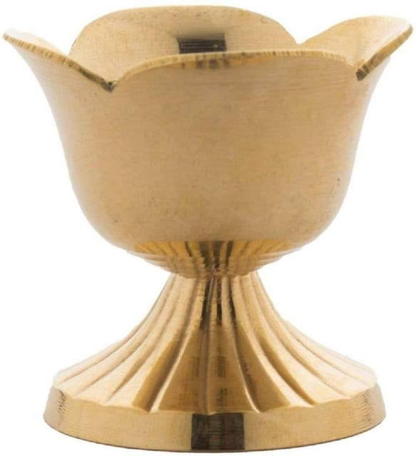 Brass Showpiece Gulab Deepak Statue  - 1.7*1.7*1.7 Inch (Z408 A)