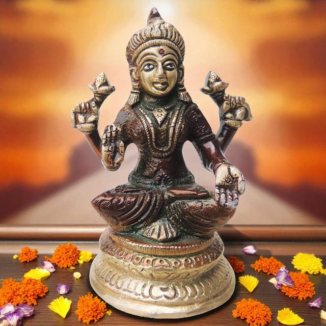Brass Showpiece Laxmi Ji Statue  - 3*2.5*4.3 Inch (BS1287 L)