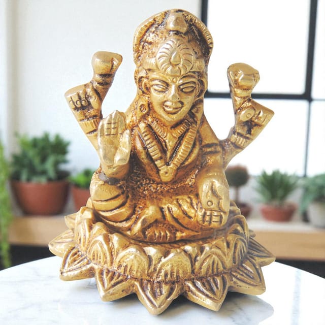 Brass Showpiece Laxmi Ji Statue - 2*2*2 Inch (BS1222 L)