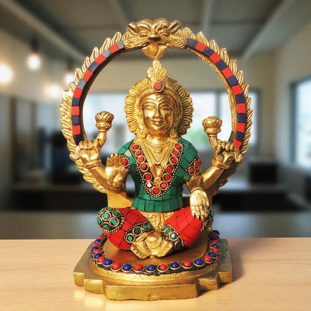 Brass Showpiece Laxmi Ji Statue - 6.6*3.7*8 Inch (BS1005 L)
