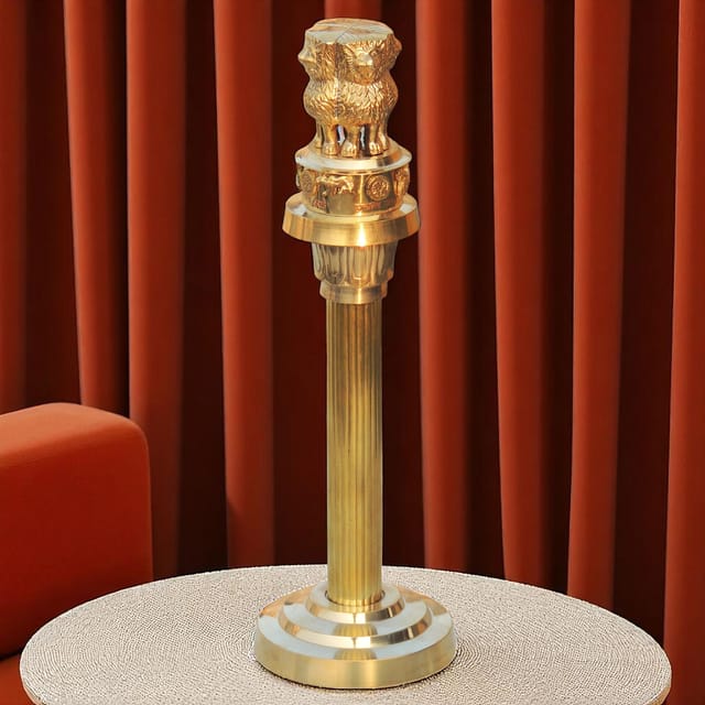 Brass Showpiece Ashok Lath Statue - 3.5*3.5*11.2 Inch (F691 F)
