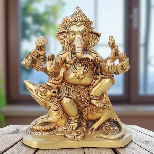Brass Showpiece Ganesh Ji Statue - 6.5*3.2*7.5 Inch (BS1334 C)