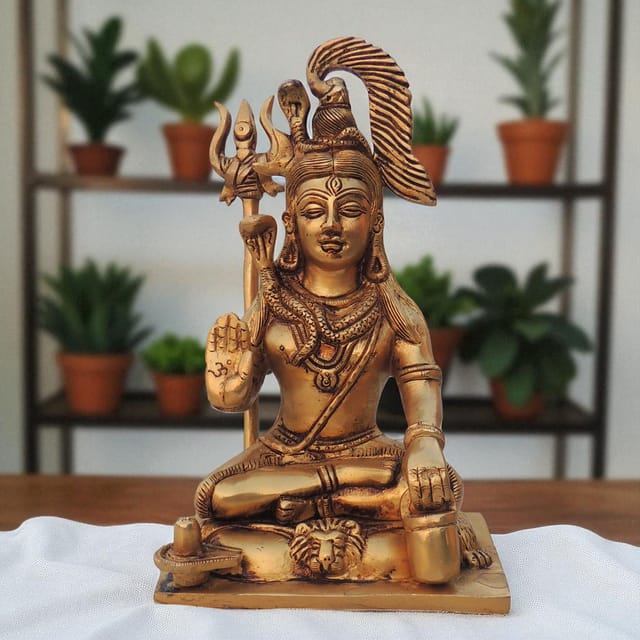 Brass Showpiece Shiv Ji Idol - 5.2*4*8.2 Inch (BS1341 C)
